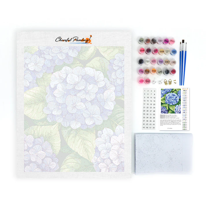Clustered Hortensien – Malen nach Zahlen