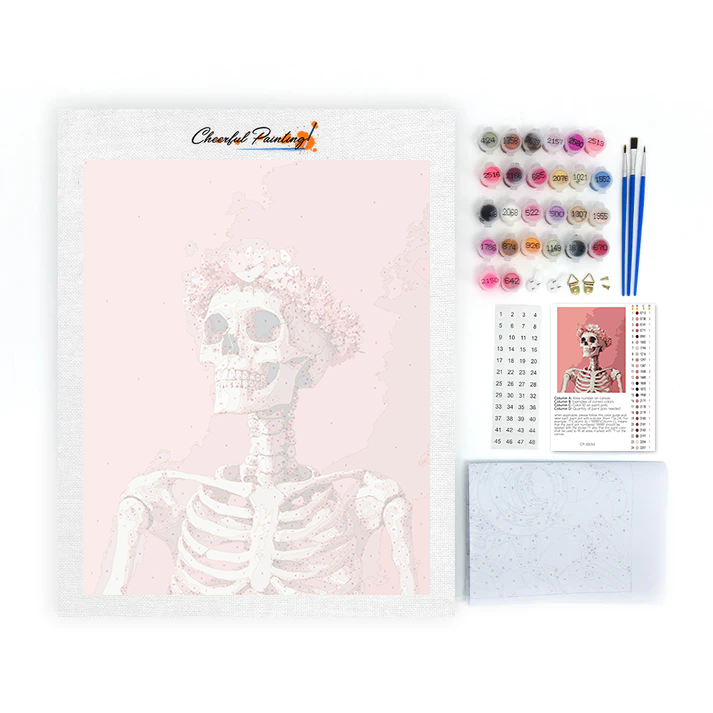 Flor y calavera – pintar por números