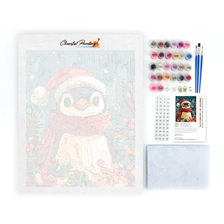 Weihnachtspinguin – Malen nach Zahlen