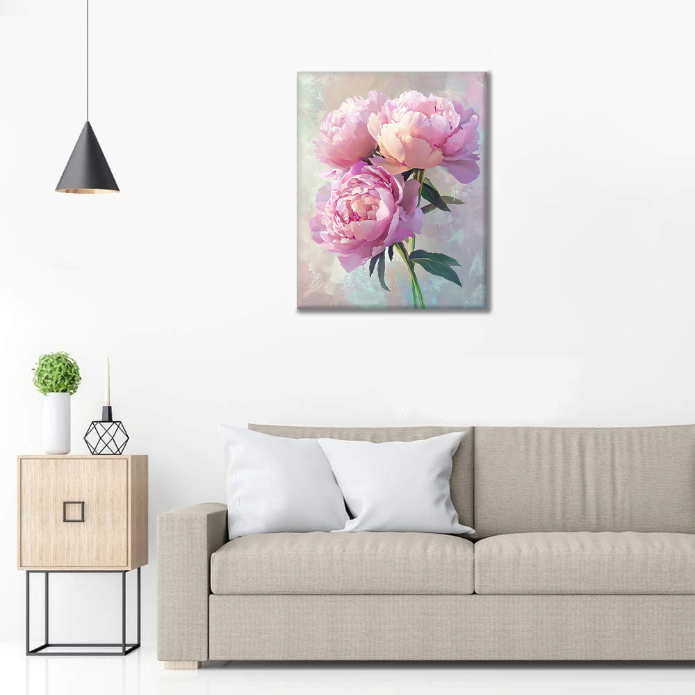 Rosa Pfingstrose - Malen nach Zahlen