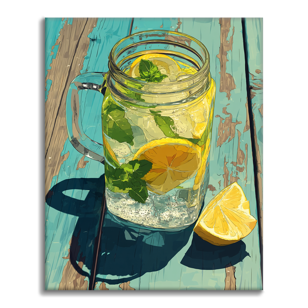 Gekühlte Limonade - Malen nach Zahlen
