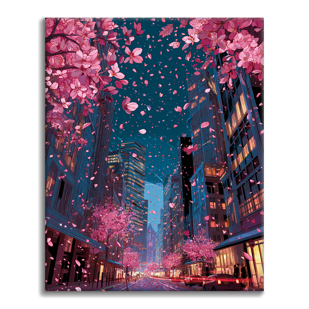 City Blooms Cherry - Malen nach Zahlen