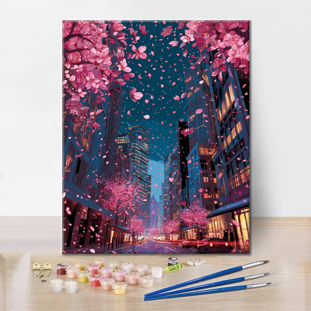 City Blooms Cherry - Malen nach Zahlen