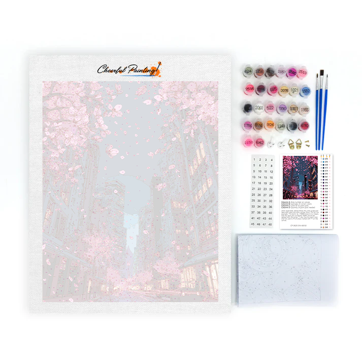 City Blooms Cherry - Malen nach Zahlen