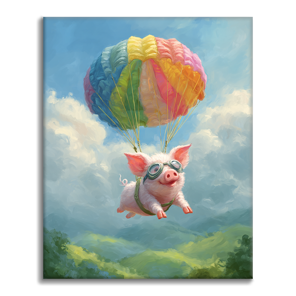 Fliegendes Schwein - Malen nach Zahlen