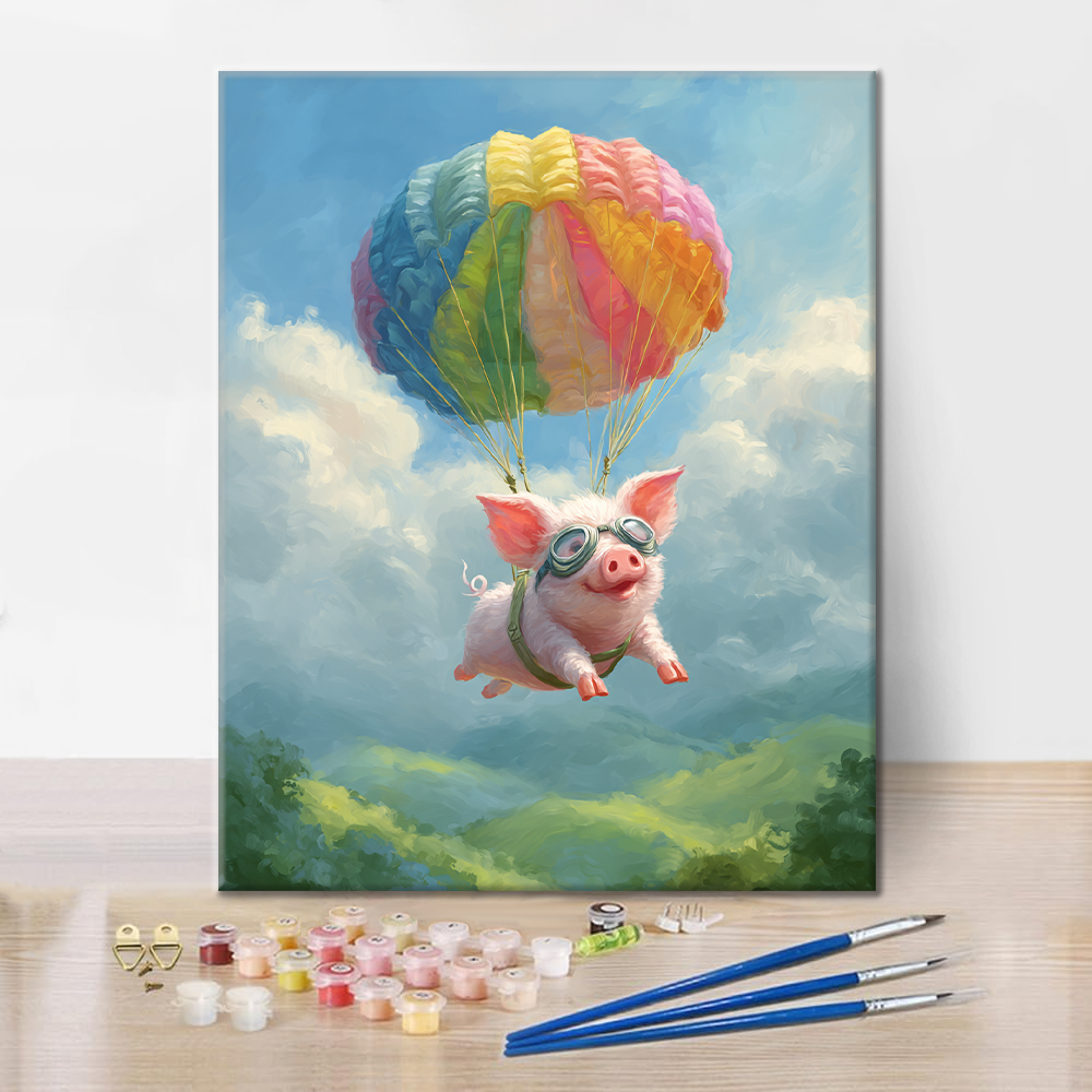 Fliegendes Schwein - Malen nach Zahlen