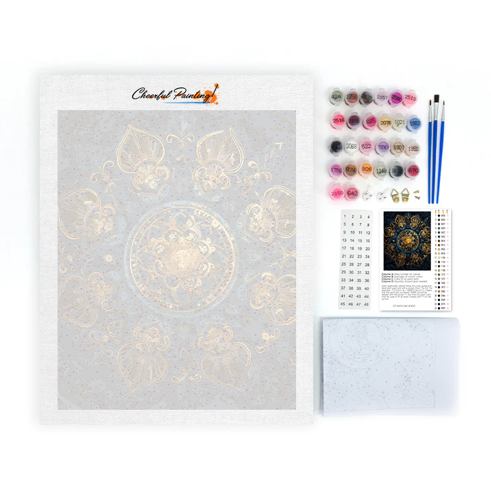 Goldenes Lotus-Mandala - Malen nach Zahlen