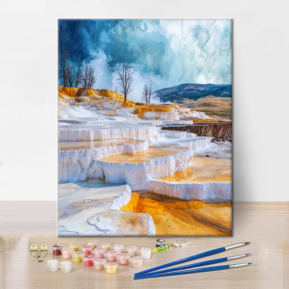 Mammoth Hot Springs Terraces – Malen nach Zahlen