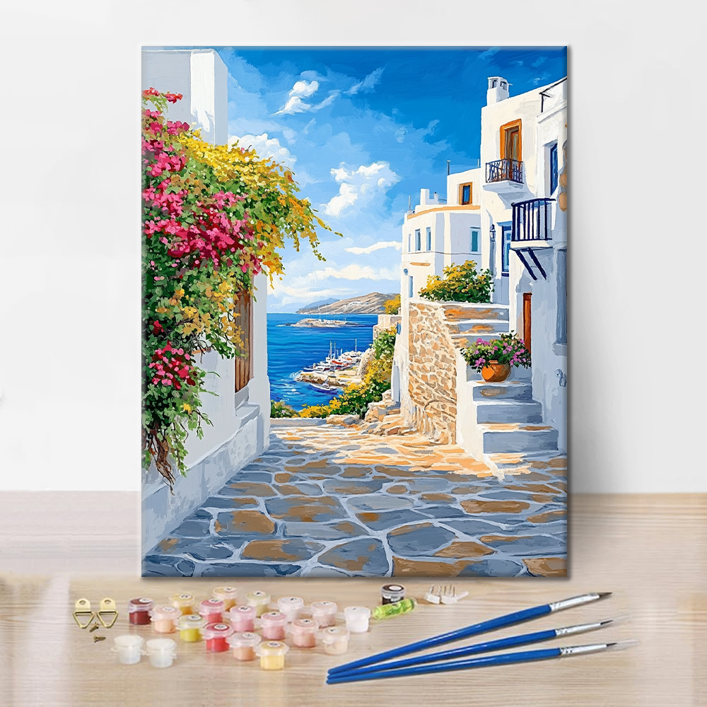 Mediterraner Spaziergang - Malen nach Zahlen