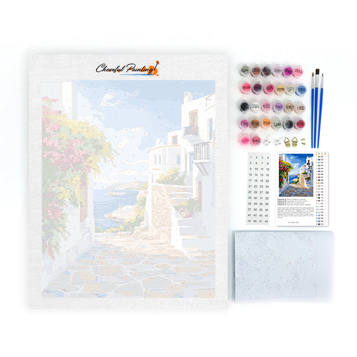 Mediterraner Spaziergang - Malen nach Zahlen