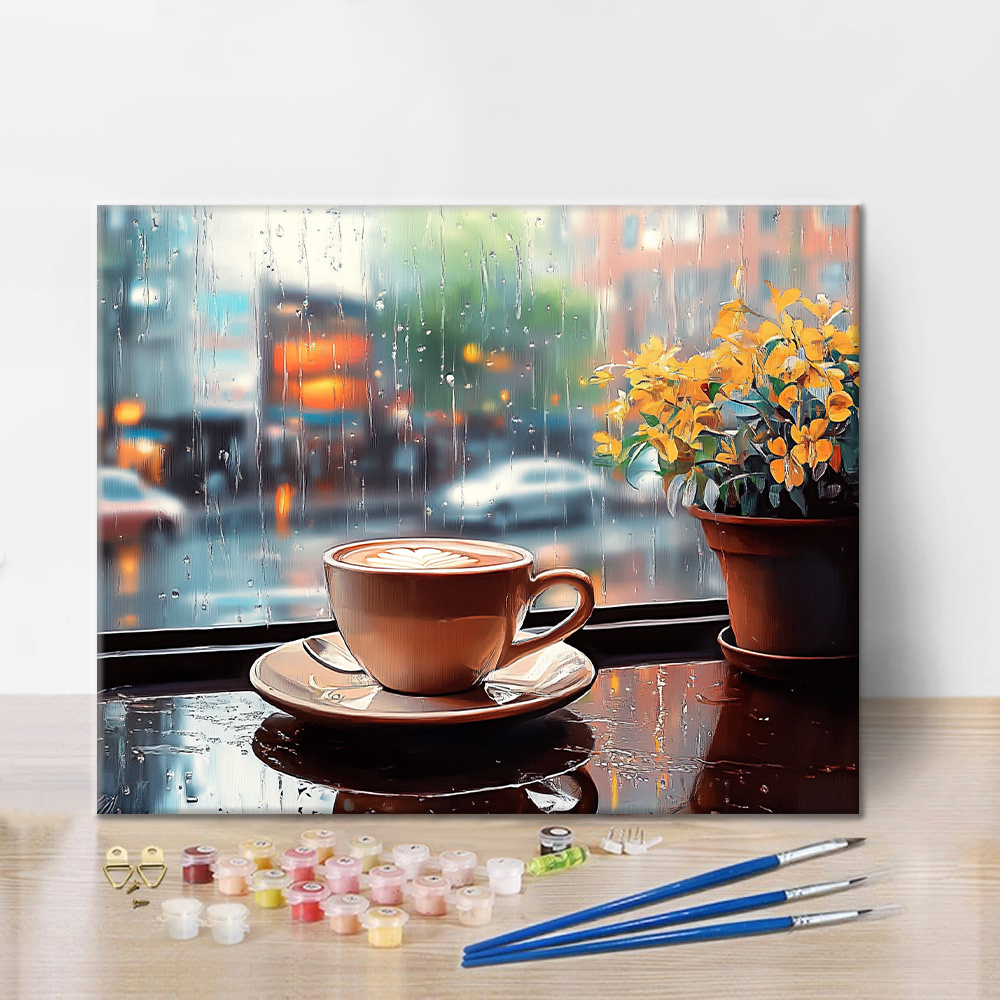 Rainy Coffee - Malen nach Zahlen