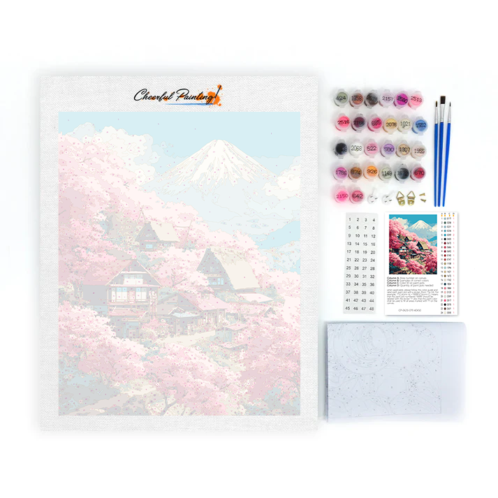 Sakura Villa am Berg Fuji - Malen nach Zahlen