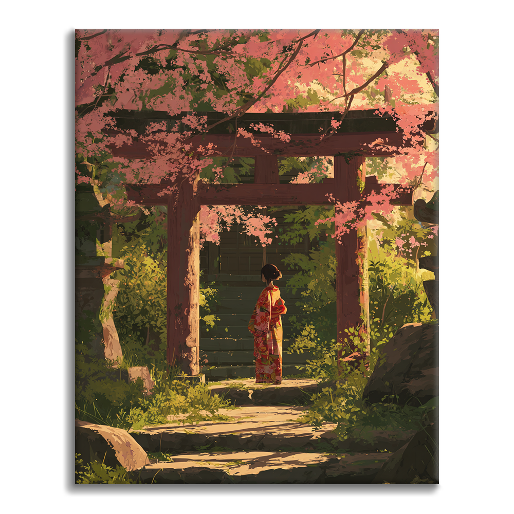Silhouette der Sakura - Malen nach Zahlen