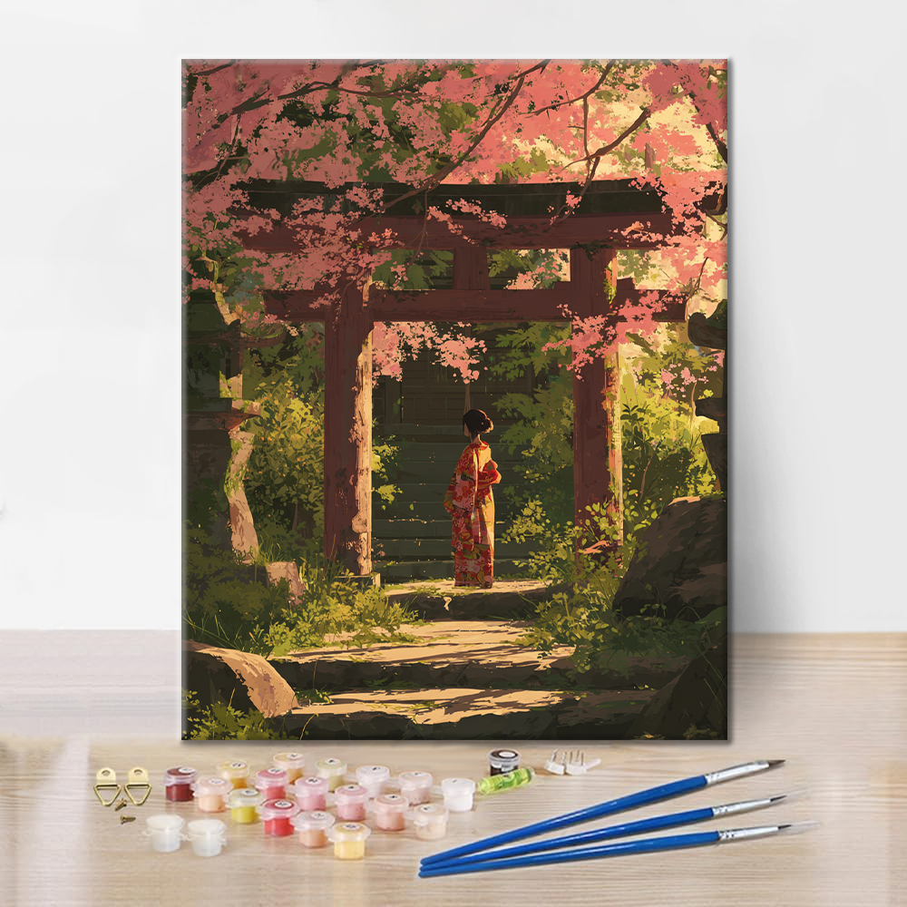 Silhouette der Sakura - Malen nach Zahlen