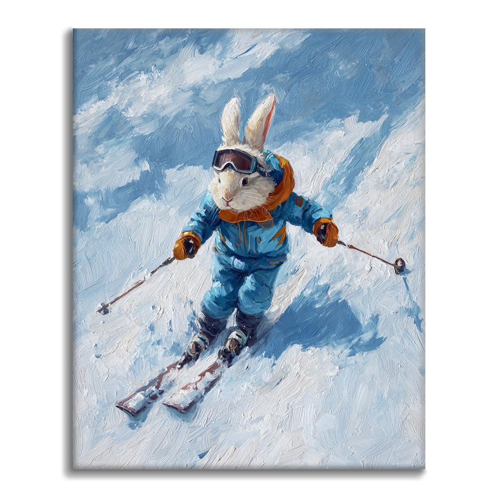 Rasanter Schneehase - Malen nach Zahlen