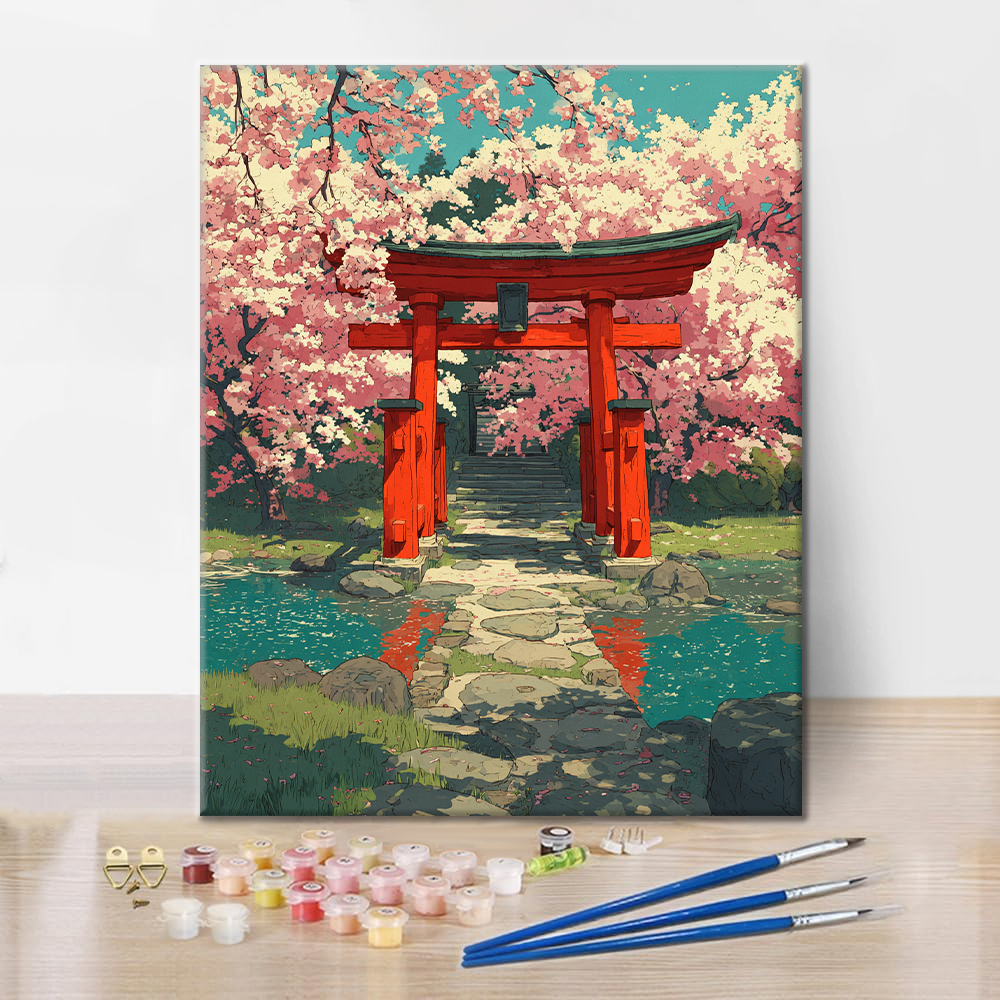 Kirschblüten-Torii - Malen nach Zahlen