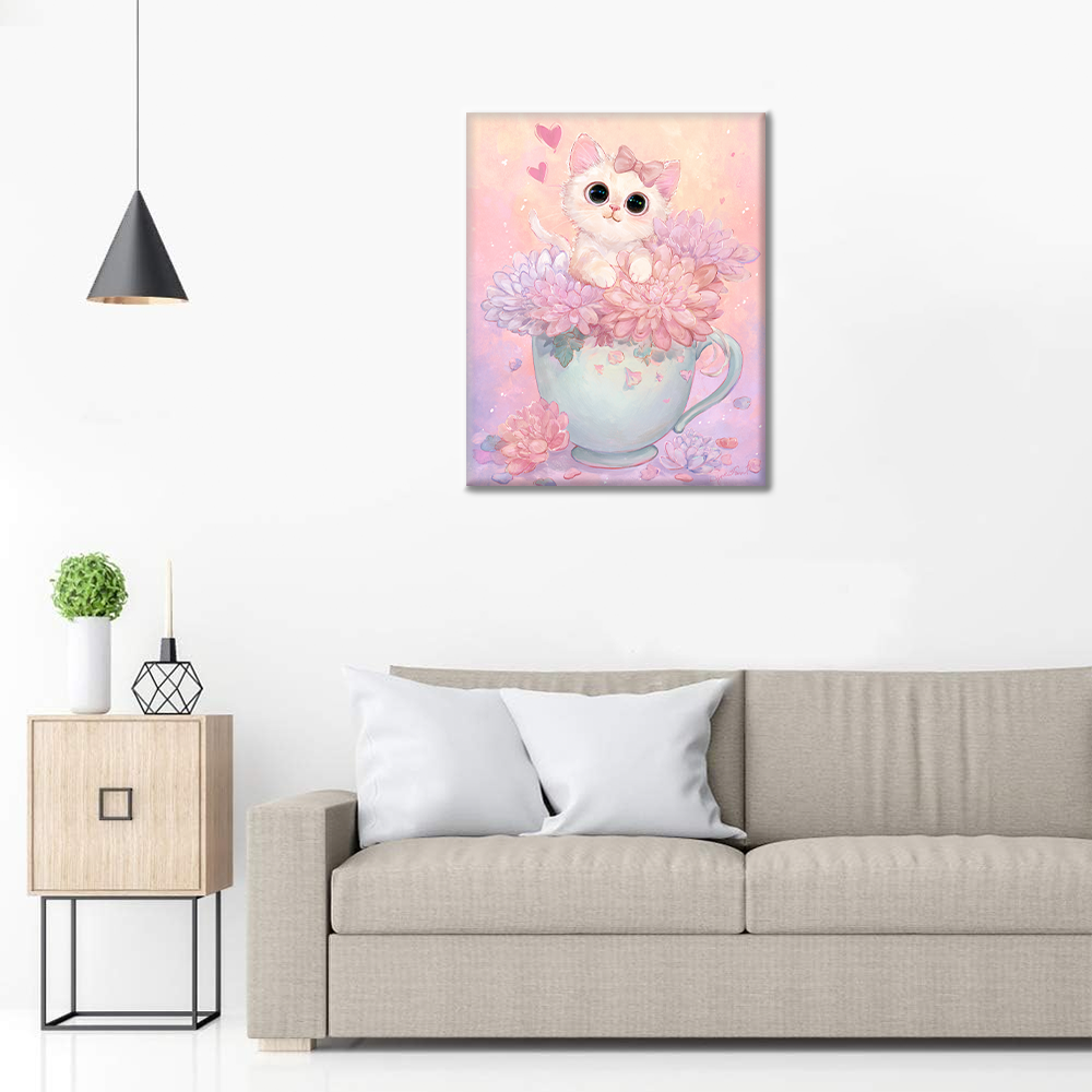 Tea Time Kitten - Malen nach Zahlen