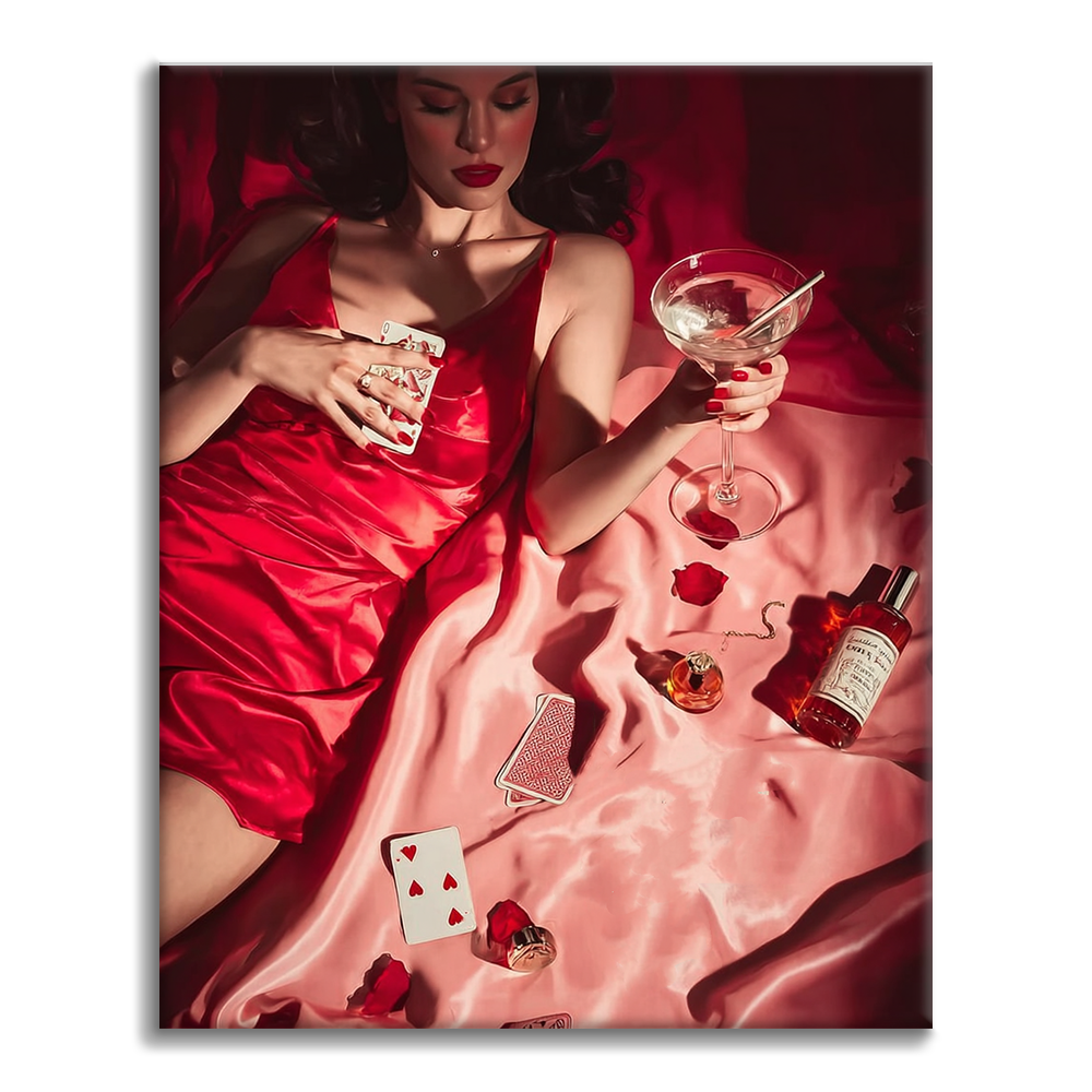 Poker und Getränke - Malen nach Zahlen