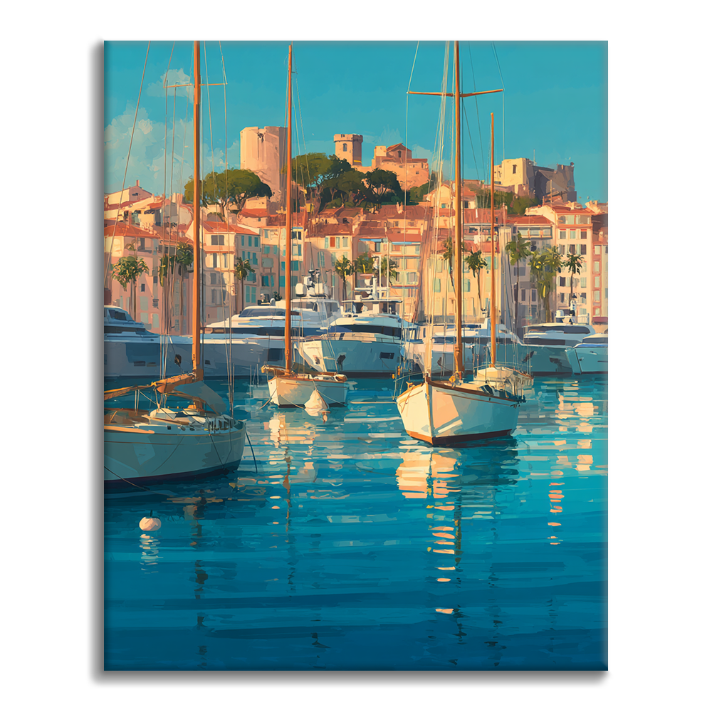Hafen von Cannes - Malen nach Zahlen
