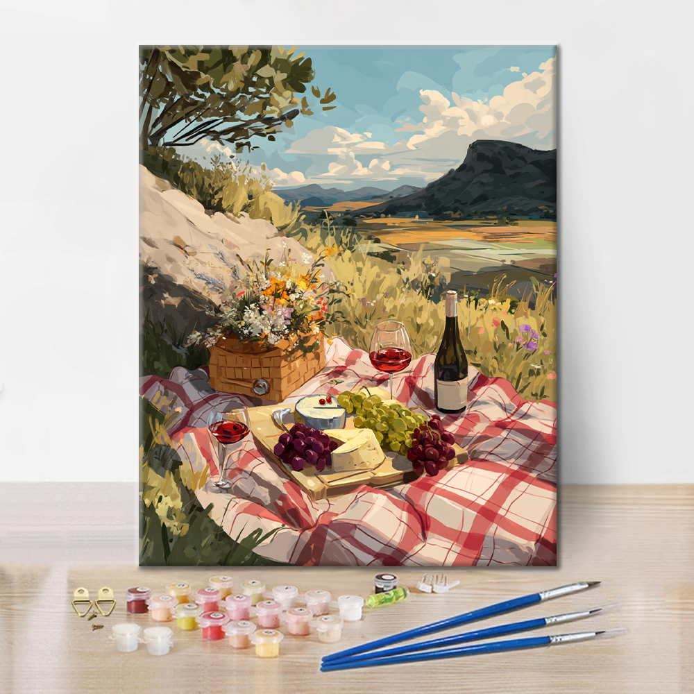 Bezauberndes Picknick auf dem Land - Malen nach Zahlen