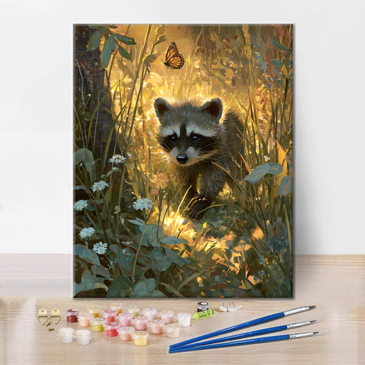 Der Waschbär – Malen nach Zahlen