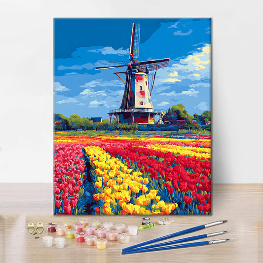 Tulpenmühle – Malen nach Zahlen