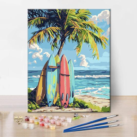 Surfbrett – Malen nach Zahlen