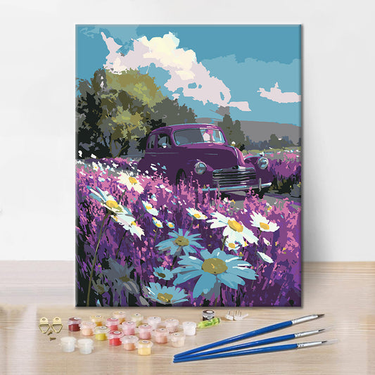 Purple Field Ride – Malen nach Zahlen