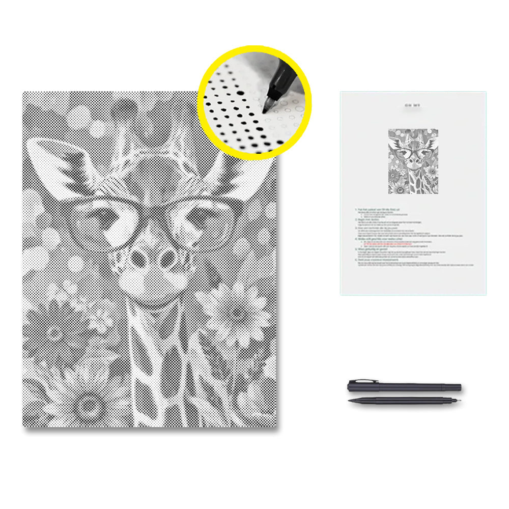 Hipster-Giraffe – Punktmalerei