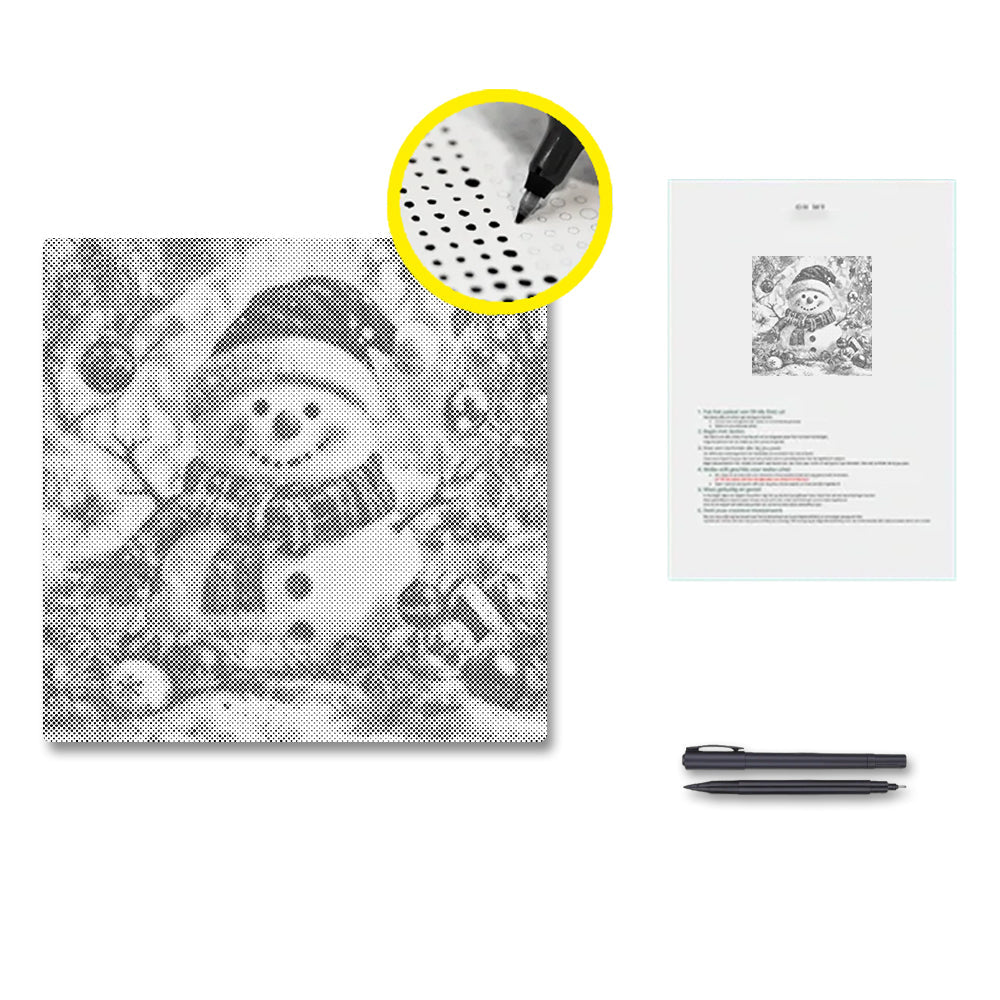 Fröhlicher Schneemann - Punktmalerei Set