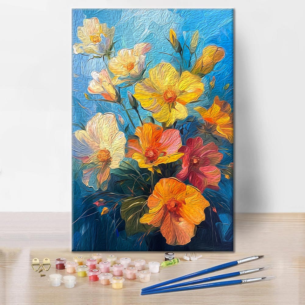 Mooie bloemen - schilderen op nummer