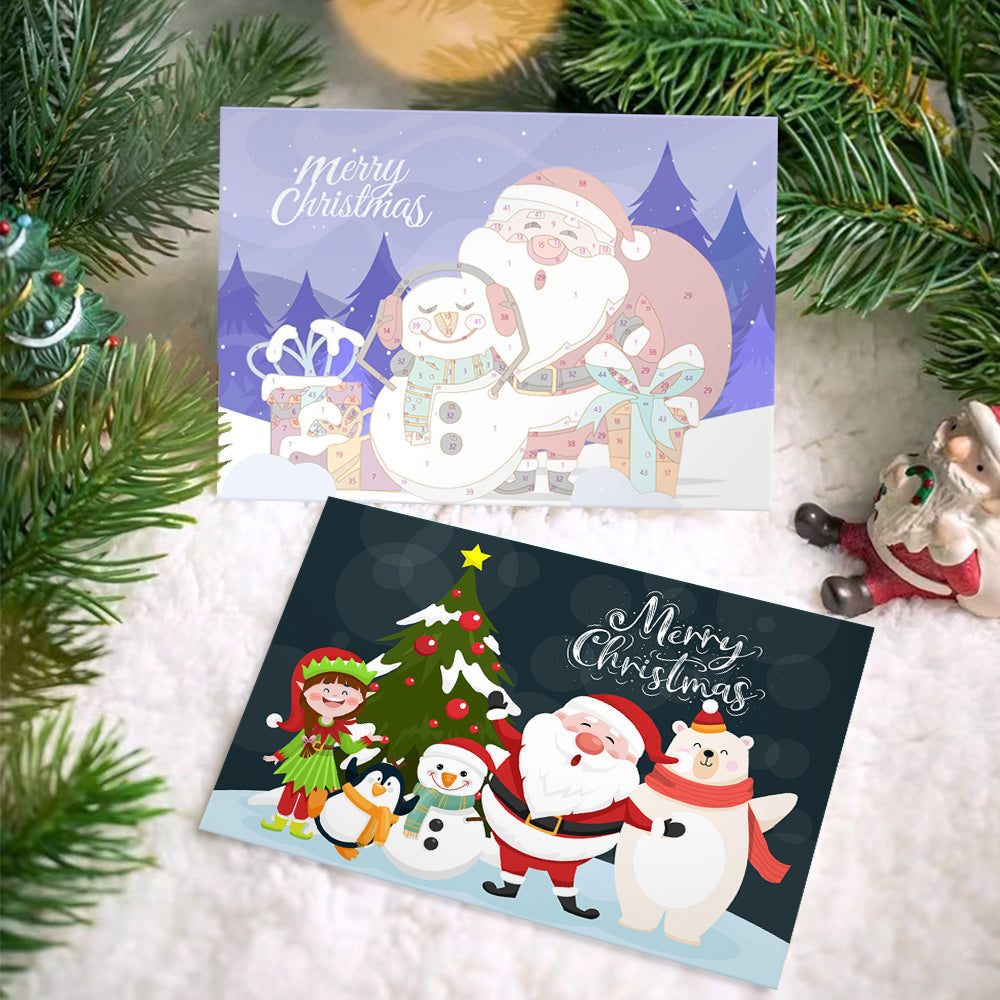 Kerstkaart V – Schilderen op nummer