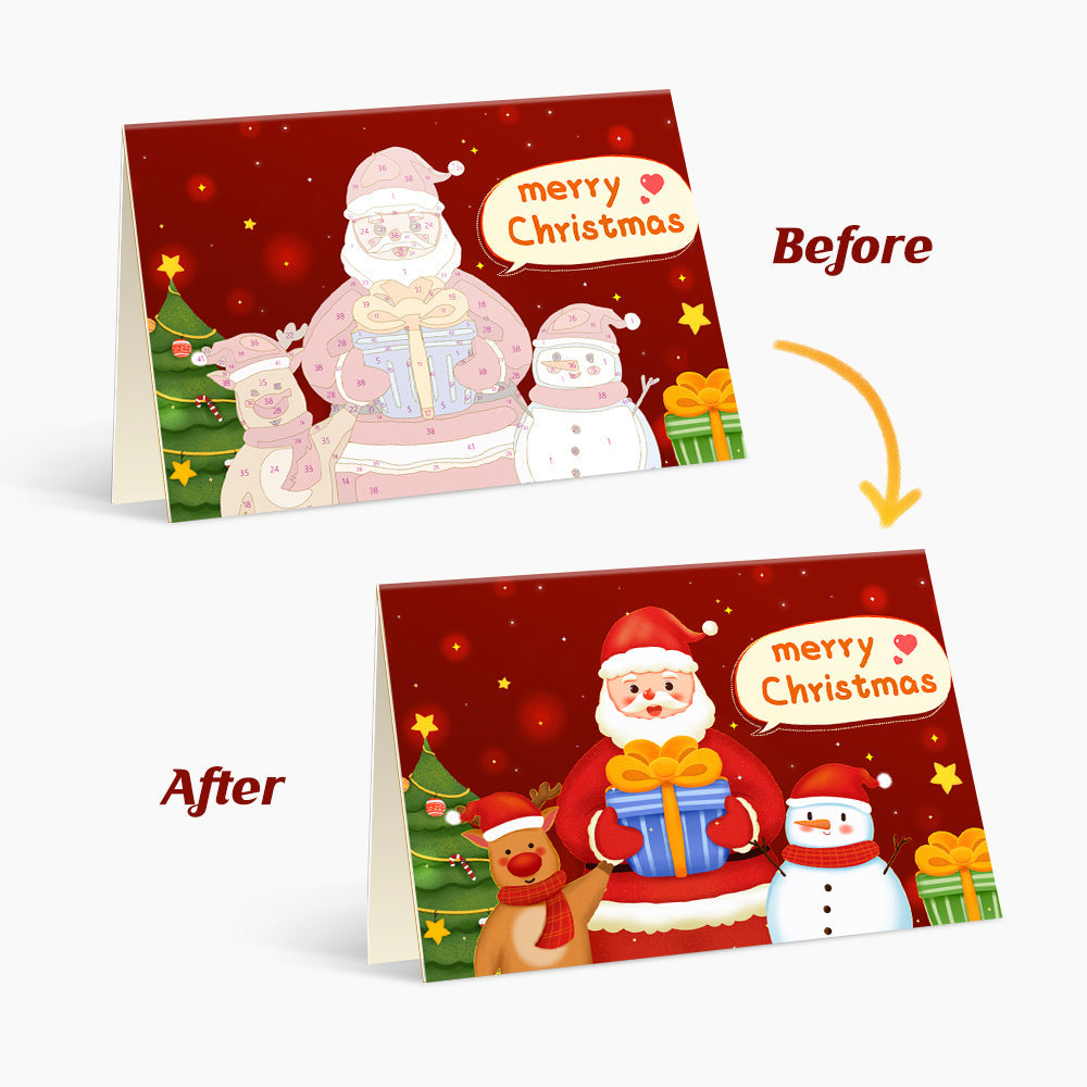 Kerstkaart V – Schilderen op nummer