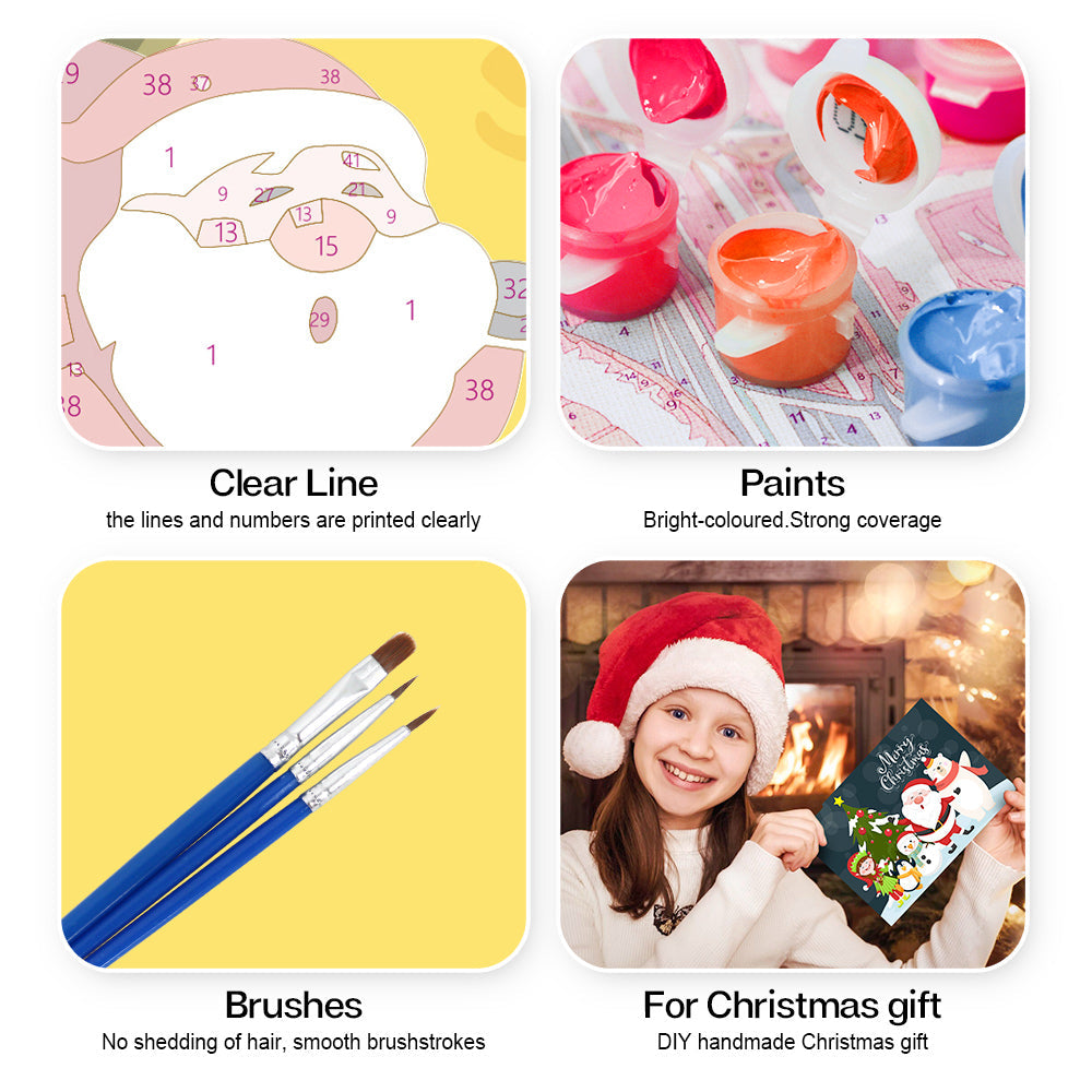 Kerstkaart V – Schilderen op nummer