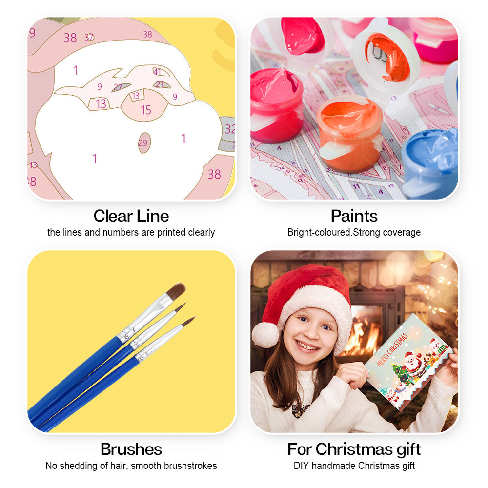 Kerstkaart I – schilderen op nummer