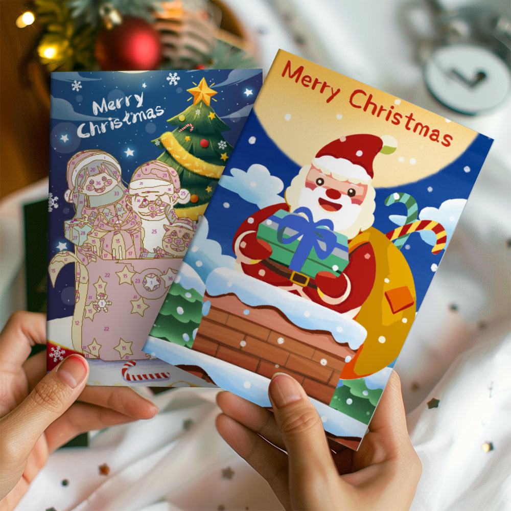 Kerstkaart IV – Schilderen op nummer