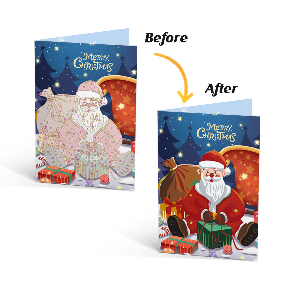 Kerstkaart IV – Schilderen op nummer