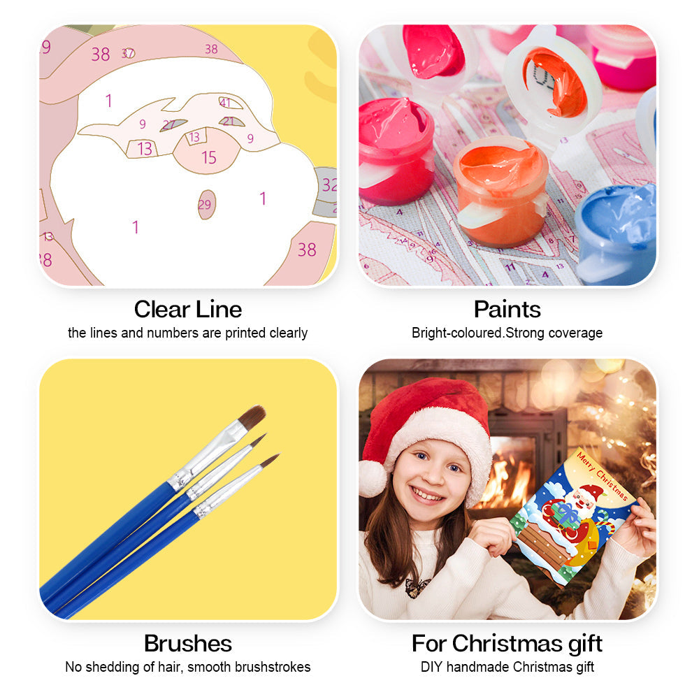 Kerstkaart IV – Schilderen op nummer