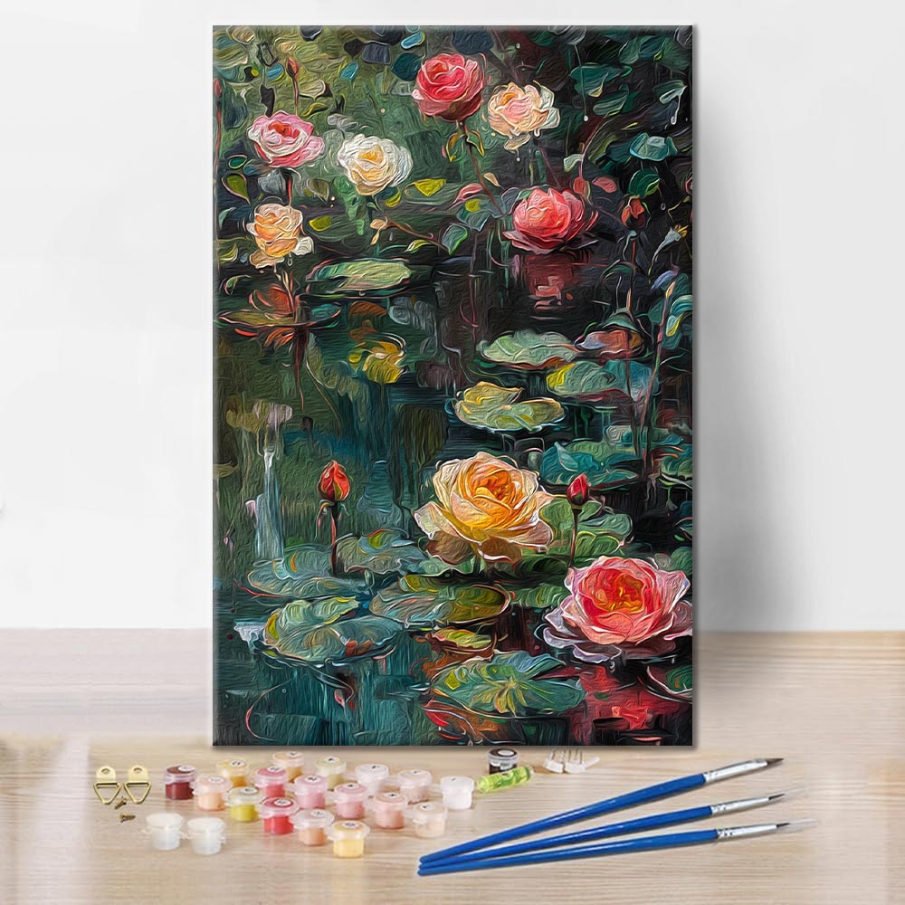 Rozen en waterlelies - schilderen op nummer