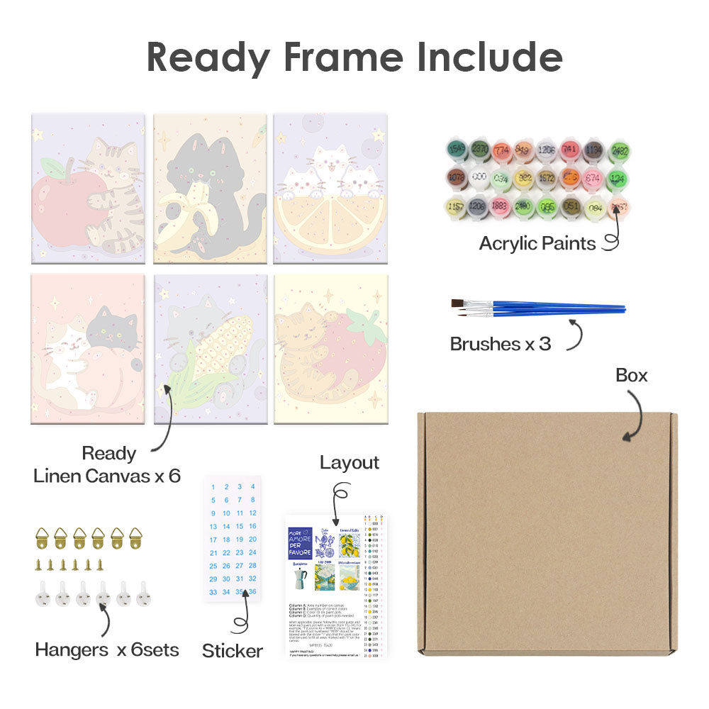 Kätzchen und Früchte