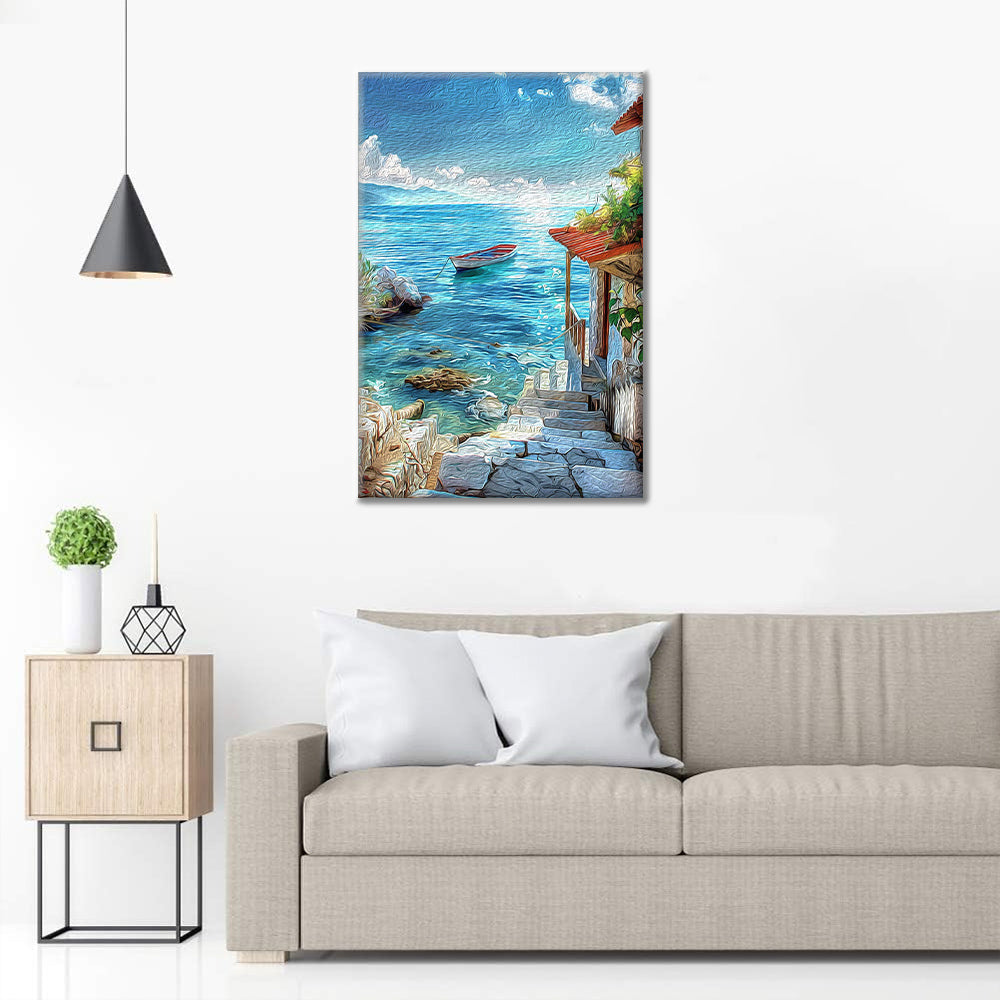 Cabaña junto al mar - Pintura por números