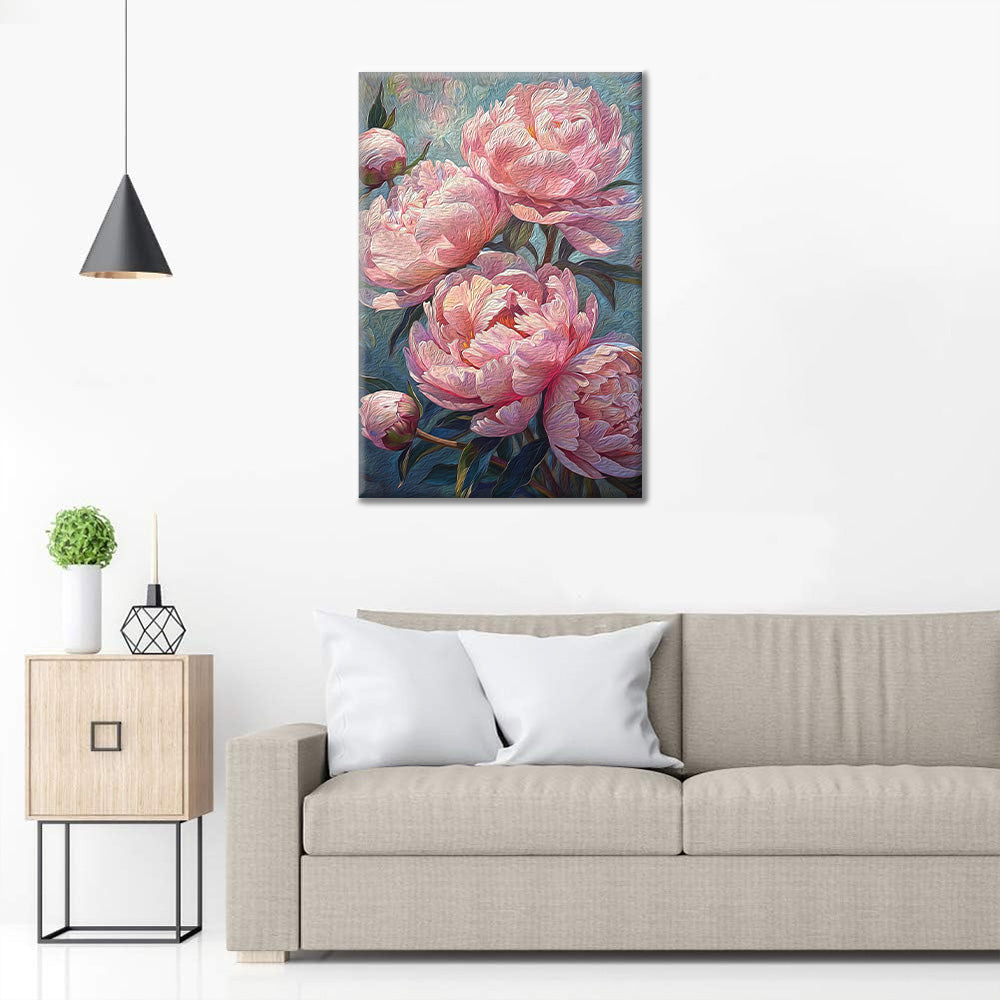 Peonías rosas - pintar por números