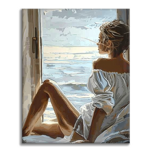Contemplación junto al mar - Pintura por números