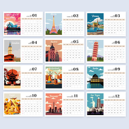 Famous Landmarks Edition – 2027 Malen nach Zahlen Tischkalender