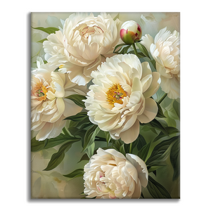 Peonías blancas - Pintura por números