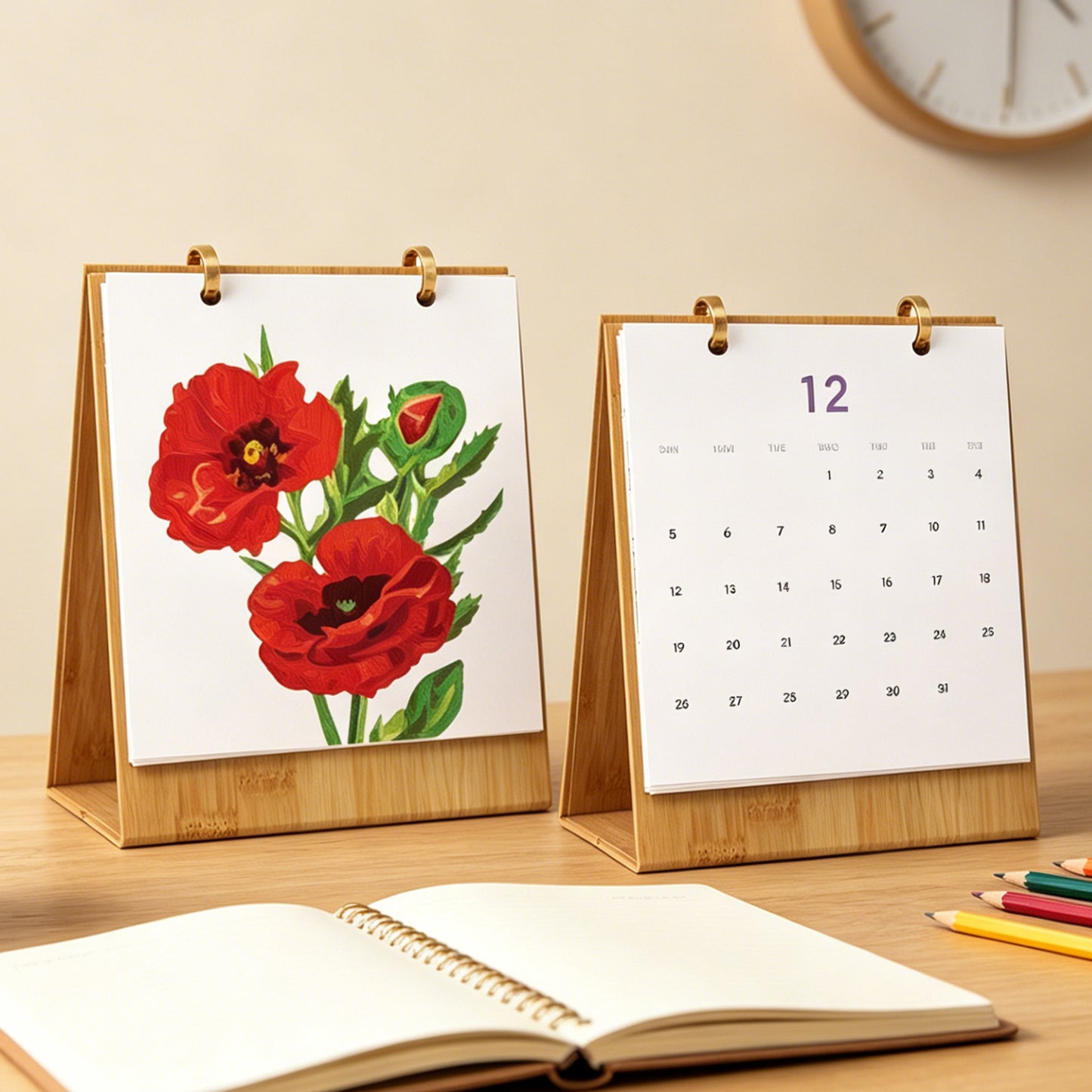 Blumen-Edition – 2027 Malen nach Zahlen Tischkalender