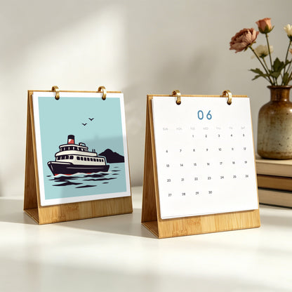 Vintage-Reise-Edition – 2027 Malen nach Zahlen Tischkalender