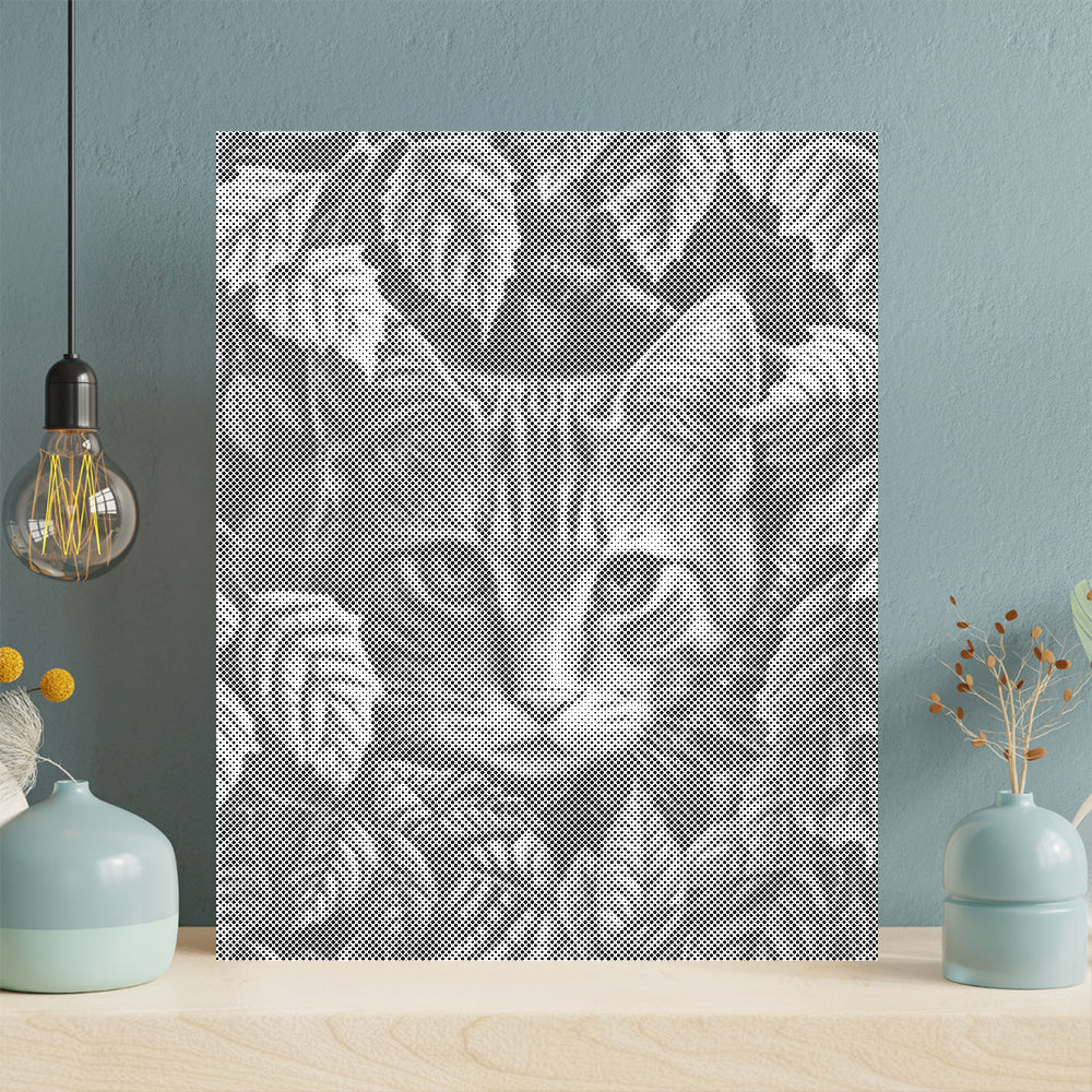 Blätter und Katze – Punktmalerei