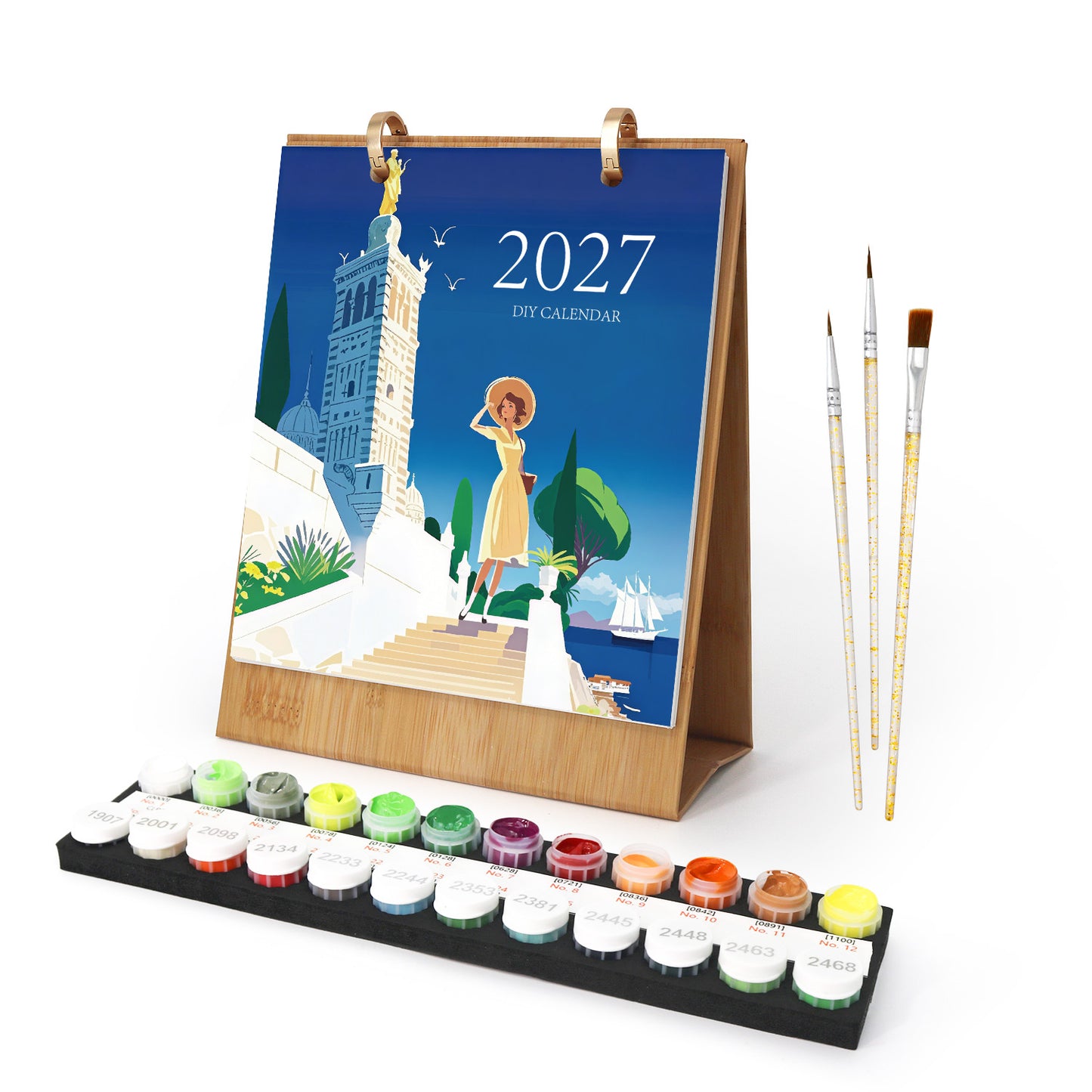 Weltreise-Edition – 2027 Malen nach Zahlen Tischkalender