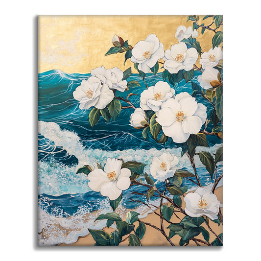 Peonías junto al mar – pintar por números
